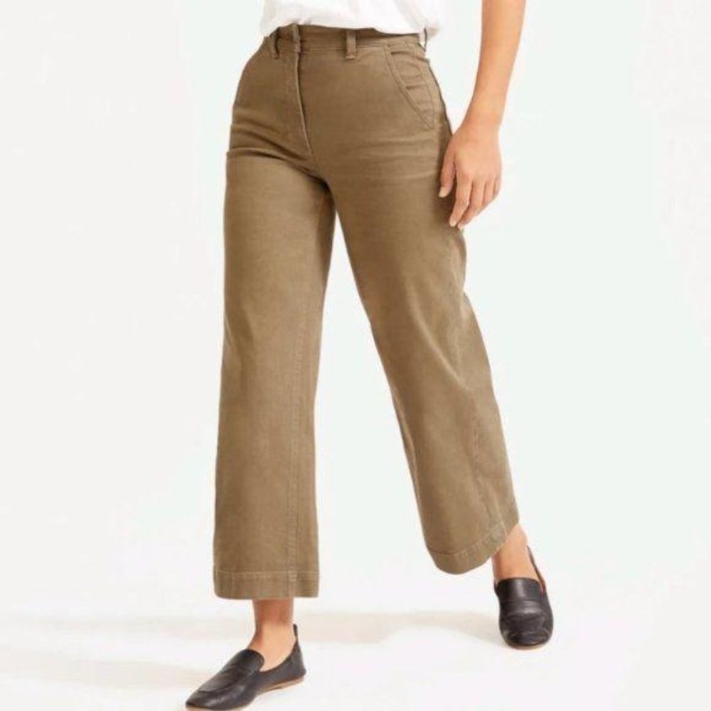 Everlane High Rise Wide Leg Cropped Trousers